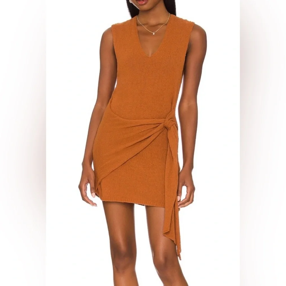 Free People Beach NOWT Poppy sweater mini dress in yellow only size medium - Picture 4 of 14
